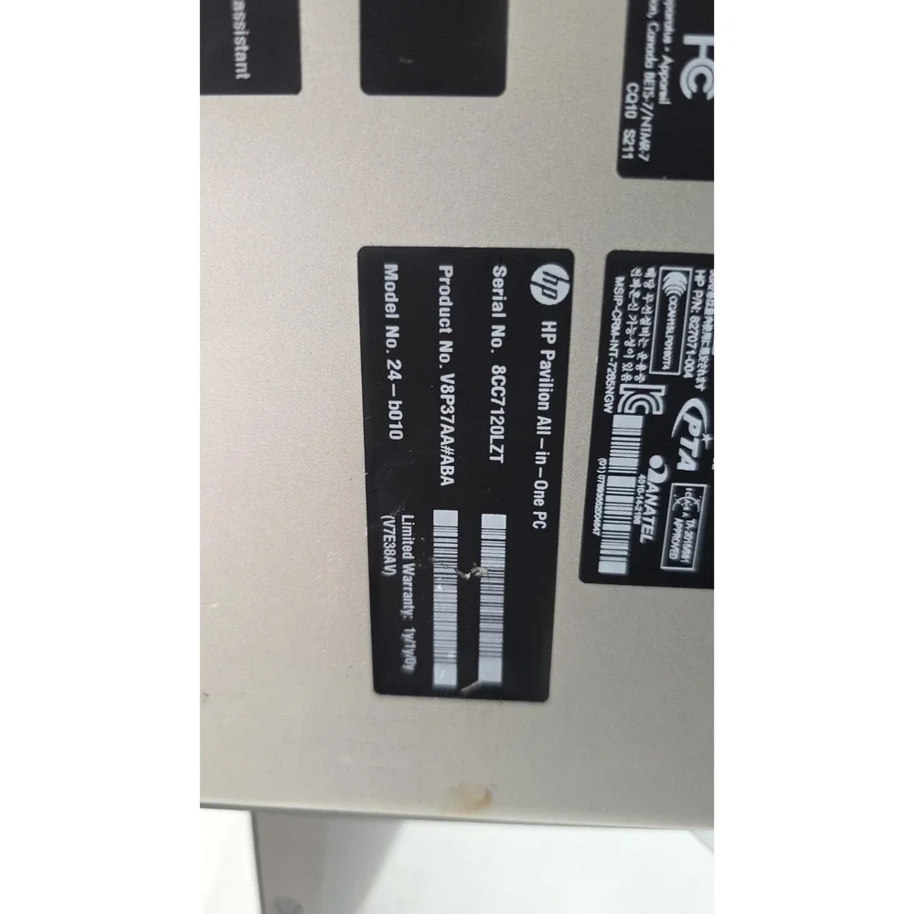 HP All-in-One Computer Pavilion V8P37AA#ABA AMD No Power Supply As Is